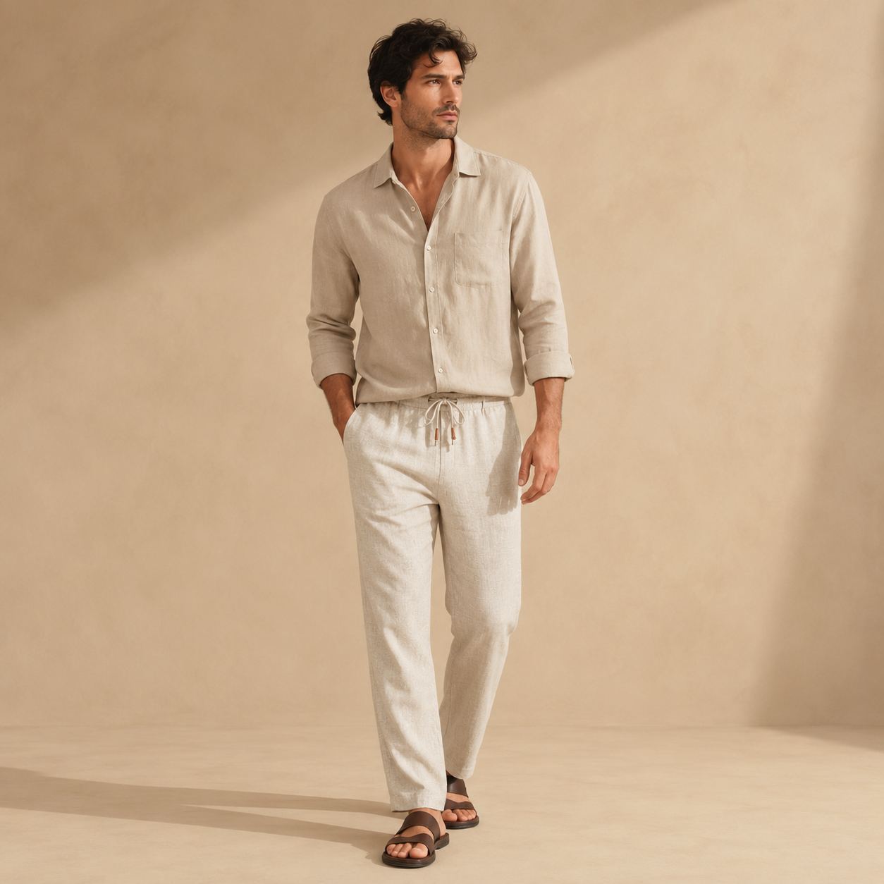 MAURITS LINNEN DRAWSTRING TROUSER CAN